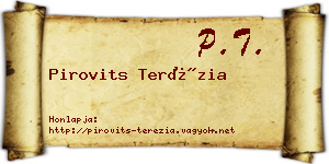 Pirovits Terézia névjegykártya